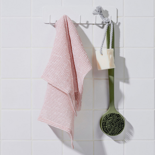 [JAJU/자주] 까슬까슬한 이중 샤워타월 29x95cm 핑크