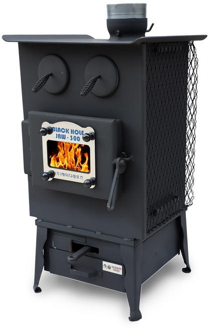 블랙홀 화목난로 펠릿난로 모음 블랙홀난로 세트할인, 블랙홀300(30평형)-화목(난로받침대 포함)