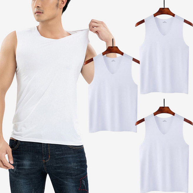 남성 여름티 무봉제 나시 민소매 냉감 여름 쿨티셔츠 아이스 4장