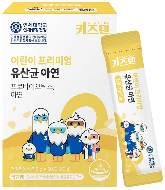 키즈텐 어린이 프리미엄 유산균 아연, 60g, 1개