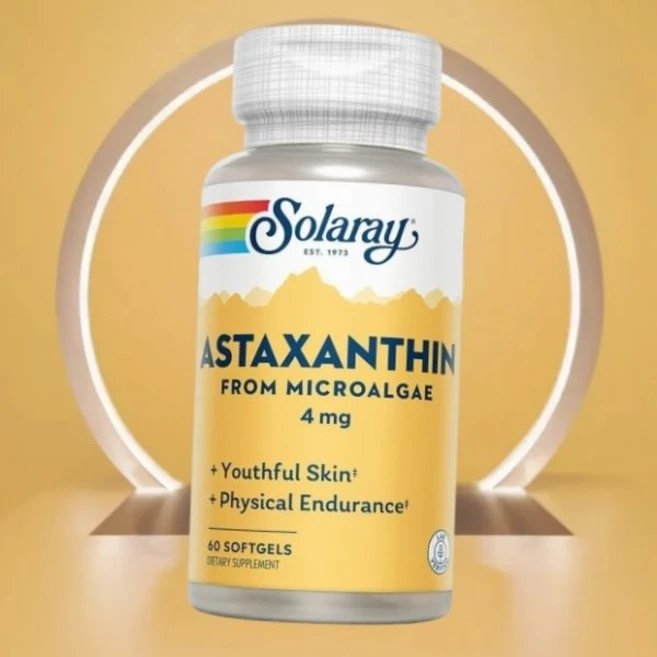 솔라레이 아스타잔틴 4mg 항산화 건강한 눈 피부 기능 관절 지원 소프트젤 피로감소, 1개, 60정 - 쿠팡