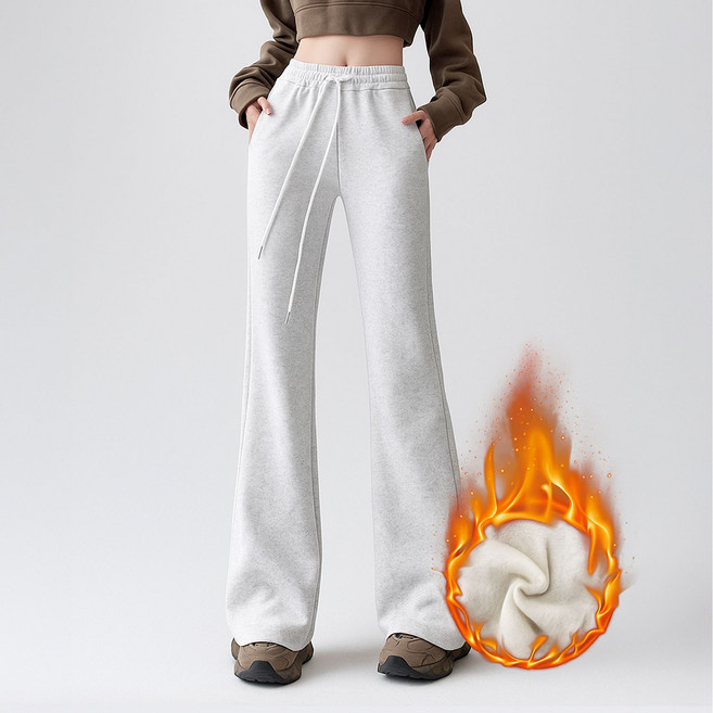 cammello 하이웨스트 부츠컷 트레이닝 팬츠 슬림핏 허리 밴딩 팬츠