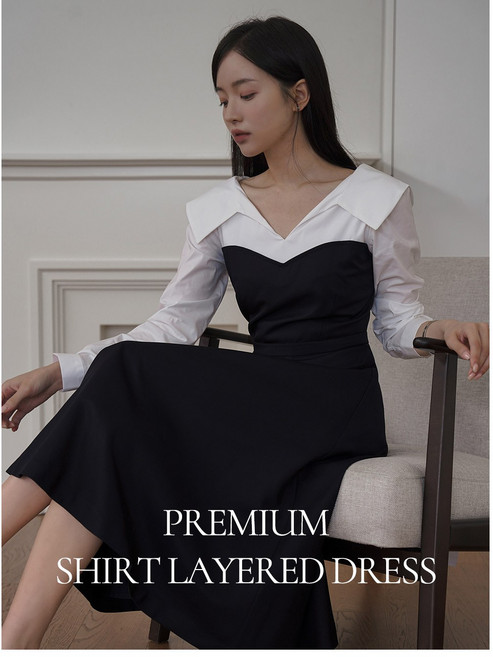 로뎀#[OBR]모엘 프리미엄 셔츠 레이어드 롱 원피스