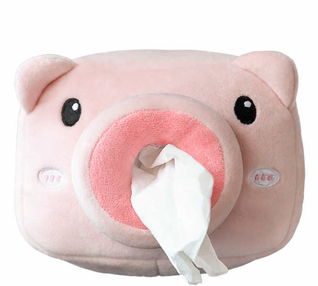 로앤제이 동물 3종 차량용 티슈 차량 휴지 걸이 케이스 휴지통 돼지, 1개
