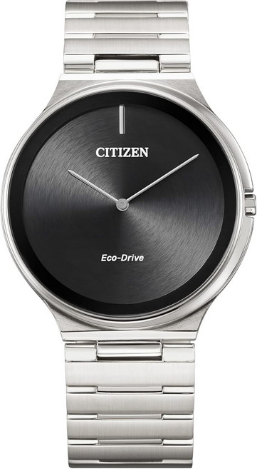 [Citizen] 시티즌 AR3110-52E 스틸레토 컬렉션 에코드라이브 블랙 다이얼 슬림 남성 시계