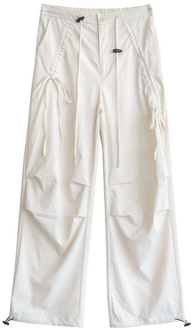 FANSYLI 여성 등산 바지 봄 가을 빈티지 루즈핏 카고 바지 심플 캐주얼 아웃도어 트레킹 등산 바지 하이웨이스트 스트레이트 와이드 팬츠 XR2512D27