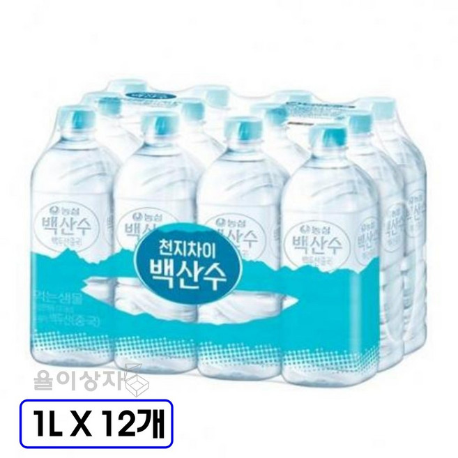 농심 백산수 유라벨(유/무라벨 랜덤발송), 12개, 1L