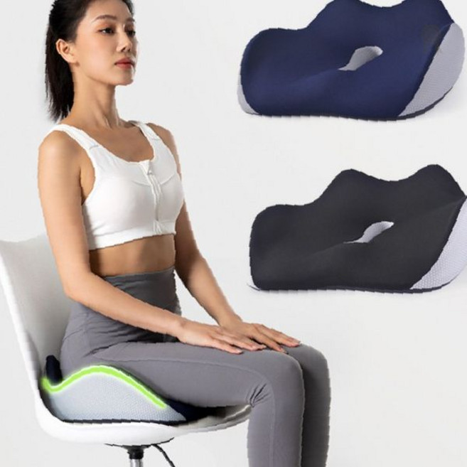 자세개선 메모리폼 압력분산 엉덩이 착석쿠션 골반 방석 꼬리뼈, 블랙