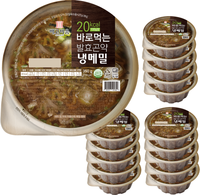 빼고비움 저칼로리 바로먹는 발효곤약 냉메밀 79kcal, 16개, 350g