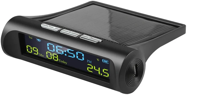 쿠쿠스토어 AN01 TPMS LCD 시간 날짜가 포함된 태양열 자동차 디지털 온도 디스플레이 인테리어 액세서리, 01 CHINA, 02 B