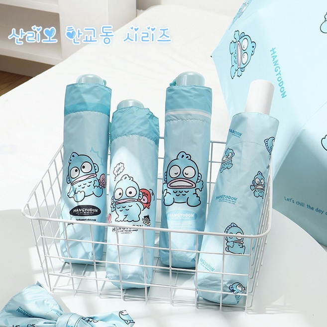 (아미자드) 산리오 한교동 우산 자동 수동 3단 양우산 귀여운 캐릭터 우양산