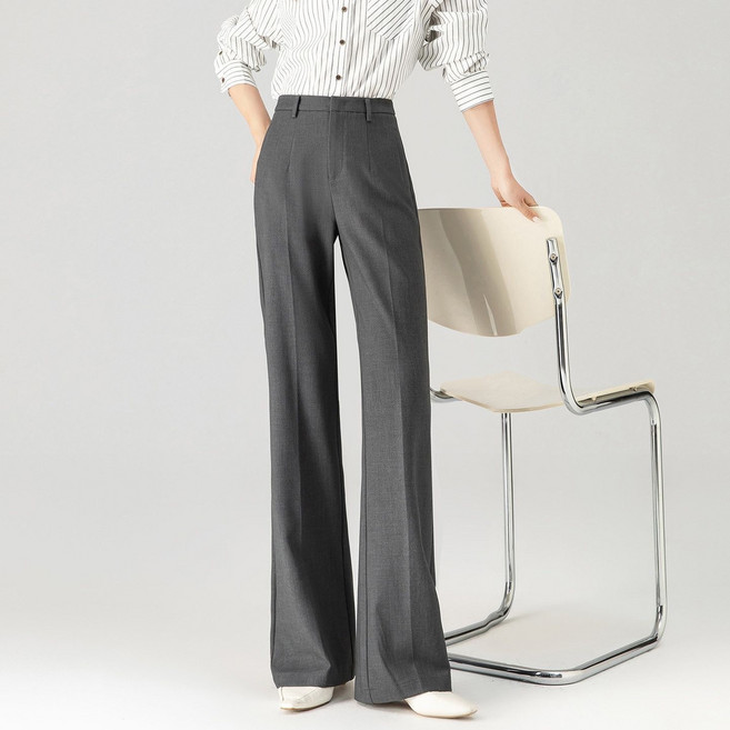 VIISHOW 여성 데일리 슬랙스 정장바지 출근룩 하이웨스트 부츠컷 와이드팬츠