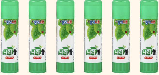 종이나라 나라풀 딱풀 / 초강력접착 고체풀 종이나라딱풀 투명풀 문구풀 무독성풀 무독성딱풀 어린이딱풀 어린이풀 공작용풀 대용량딱풀 종이나라풀, 6개, 35g
