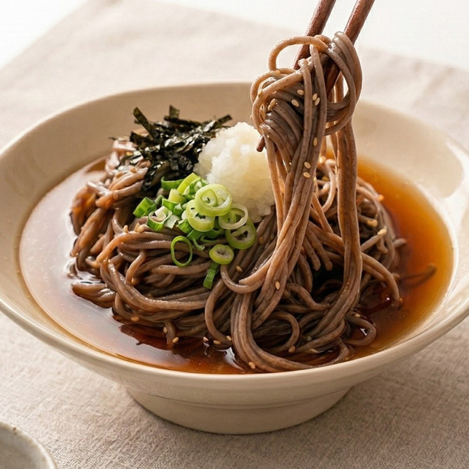 여름 별미 반반소바 6인분(소바면1kg+메밀장3+비빔장3) 간편식, 1세트, 1kg