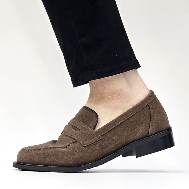 국산 클래식 스웨이드 페니 로퍼 남자 발편한 경량 베이직 4cm 단화 사계절 정장 구두 슬랙스 신발