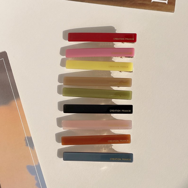 Sleek Stick 아크릴 컬러 집게 머리핀 헤어핀 (9color)