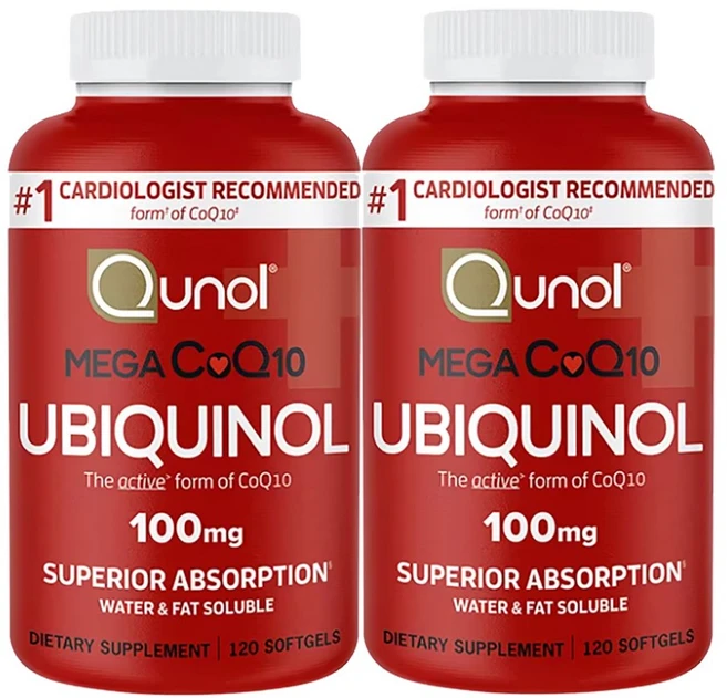 큐놀 Qunol 메가 코큐텐 유비퀴놀 100mg 소프트젤 항산화 심장 건강 영양제, 2개, 120정 - 쿠팡