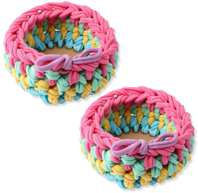 아트랄라 양말목 공예 파스텔 바구니 만들기, 2세트, 원형