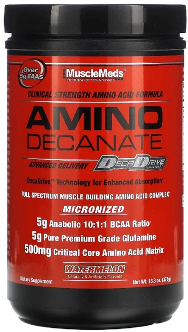 MuscleMeds 아미노 데카네이트 파우더 수박 맛 Amino Decanate, 1개, 378g - 쿠팡
