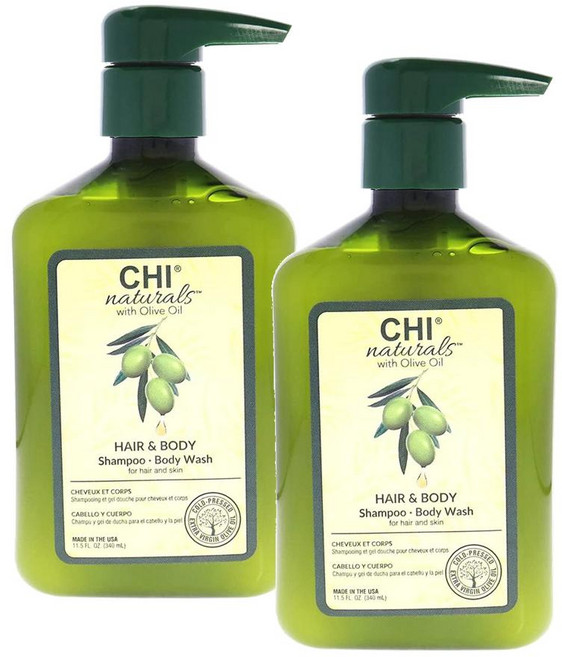 치 내추럴 올리브오일 샴푸 바디워시 CHI Naturals Olive Oil Shampoo BodyWash, 2개, 340ml