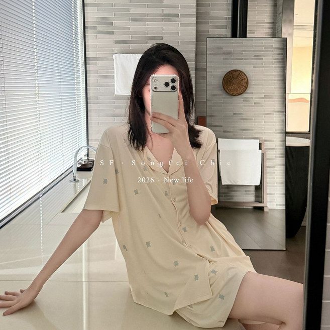 小熊圖案短袖睡衣套裝