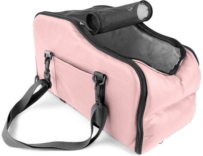 디앤이펫 3in1반려동물 강아지 차량용 카시트 백팩 슬링백 겸용 이동장, 1개, 핑크