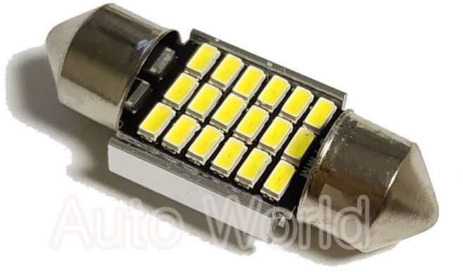 12v 31mm 18칩 방열판 화이트 LED 무극성 실내등 번호판등 트렁크, 1개