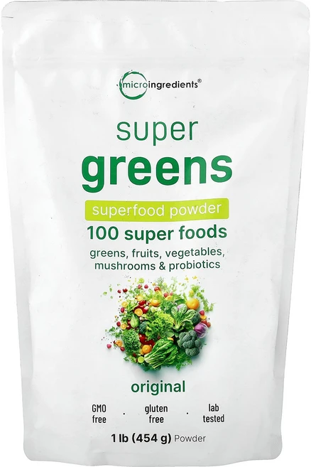 Micro Ingredients Super Greens Superfood Powder Original 1 lb (454 g), Micro Ingredients, Super Green, 454g, 1개 - 쿠팡