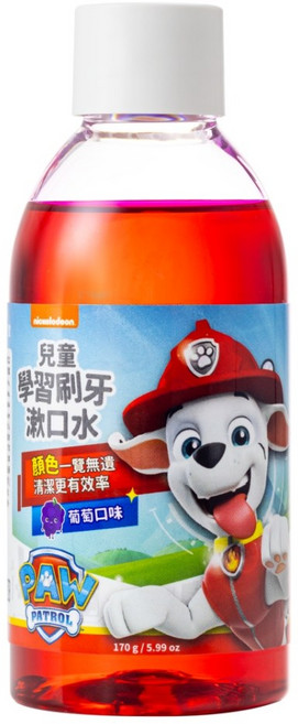 Lab52齒妍堂 學習刷牙漱口水 葡萄口味 汪汪隊立大功 食品級配方 牙菌斑顯示劑, 170g, 1瓶