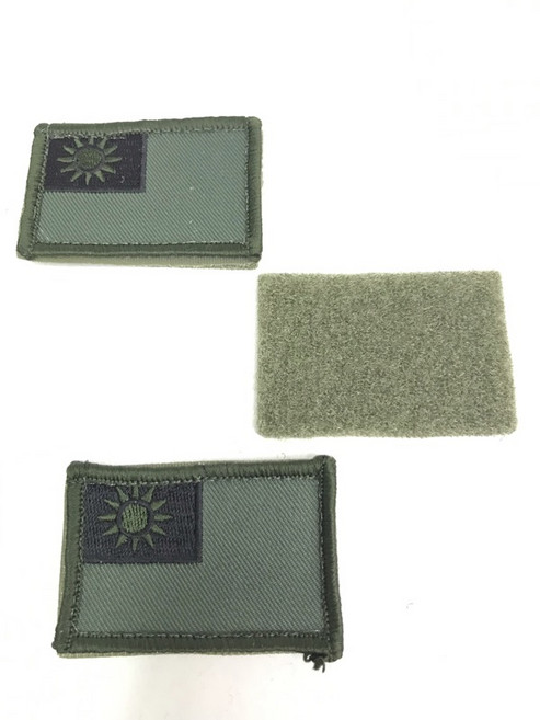 祥暉三軍百貨 中華民國國旗刺繡魔鬼氈 戰術背心背包配件, 綠色7號國旗魔氈, 1個