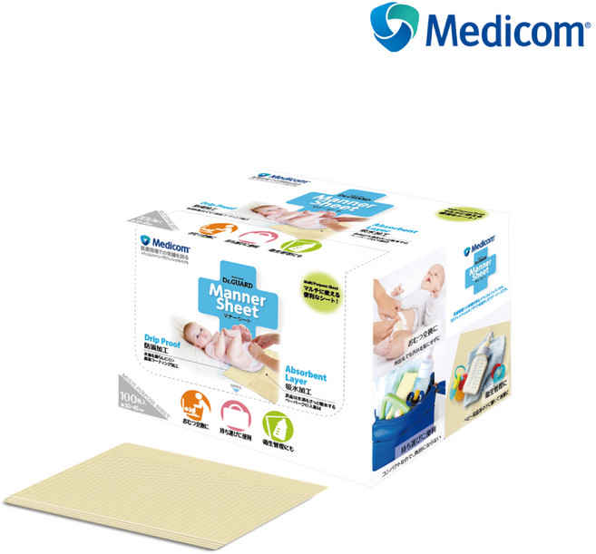 메디컴 일회용 기저귀 교체 시트 패드(노랑색)(1box 100매), 1개, 노랑색