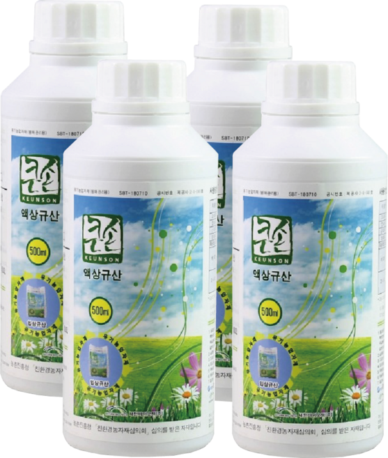 스마트한농부 큰손 액상규산 500ml 4병 수용성규산 나노 이온 규산질 친환경 유기농비료 도복방지 웃자람 억제, 4개