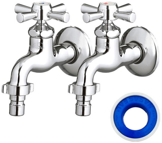 대림바스 분리형 다용도 세탁기 베란다 수도꼭지 커플링 온냉수세트, 1세트