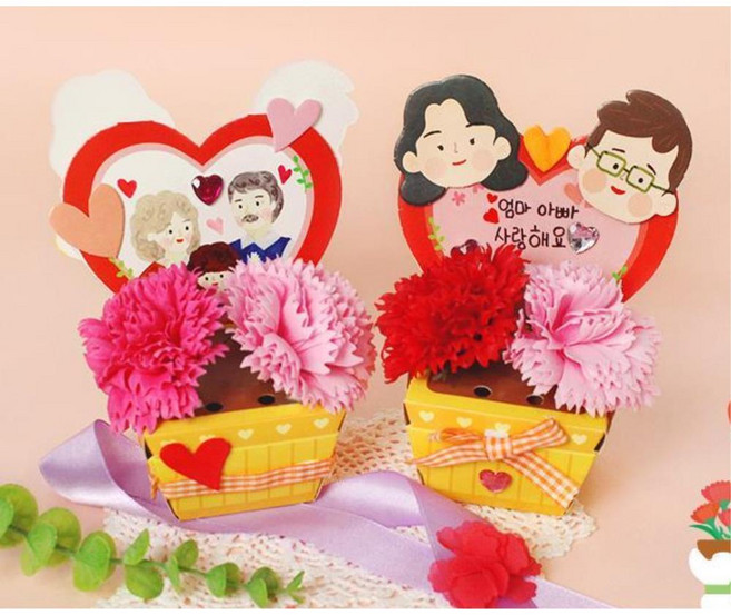 감사선물 비누카네이션 종이화분 방향제 만들기 (5인) 자유놀이 초등부 창의력발달 DIY키트, 1개