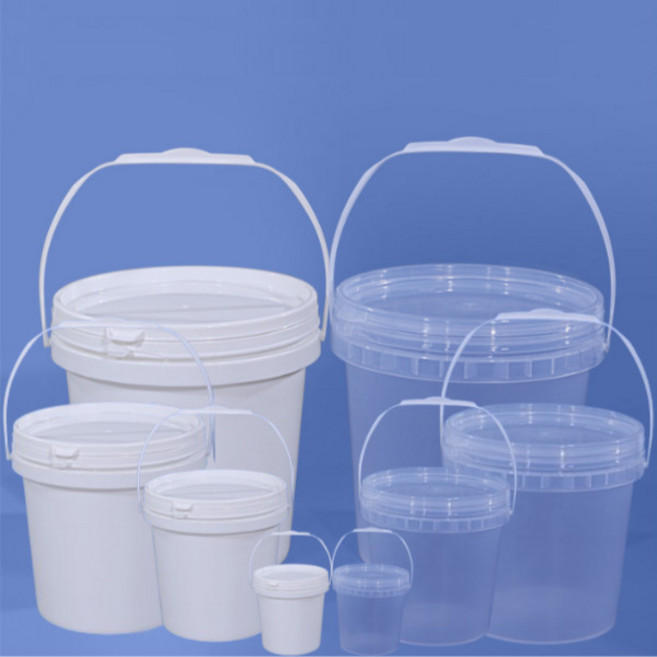 플라스틱원형통 페일용기 페인트통 바케스 양동이 음식물쓰레기통 말통 밀폐용기 1리터부터 30리터, 1L (손잡이없음), 흰색, 1개, 본품+뚜껑