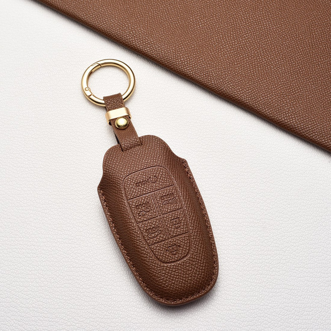 현대차 4/6/8버튼 핑거프린트 키케이스 (스타리아/팰리세이드/투싼/소나타DN8/그랜저/아이오닉/넥소), 현대 J6타입(6버튼), 카푸치노