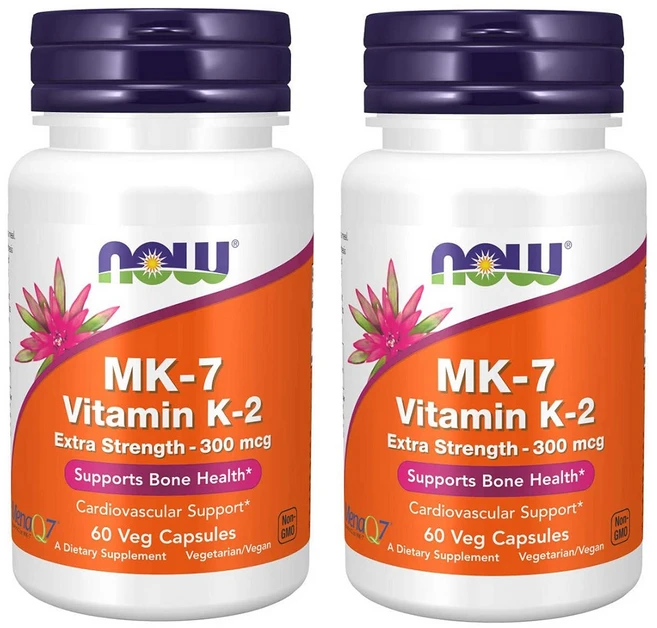나우푸드 MK-7 비타민 K-2 300mcg 식물성 캡슐 60정, 2개 - 쿠팡