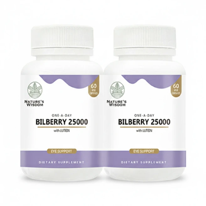 뉴질랜드 네이처스위즈덤 빌베리 25000mg, 2개, 60정 - 쿠팡