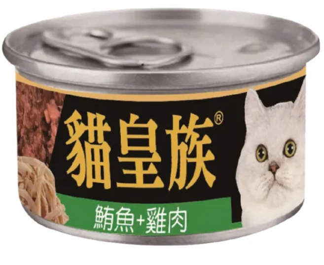 貓皇族 貓罐頭 小罐 大罐 金罐白身 滿足缶, 24個, 鮪魚+雞肉, 170g, 大缶