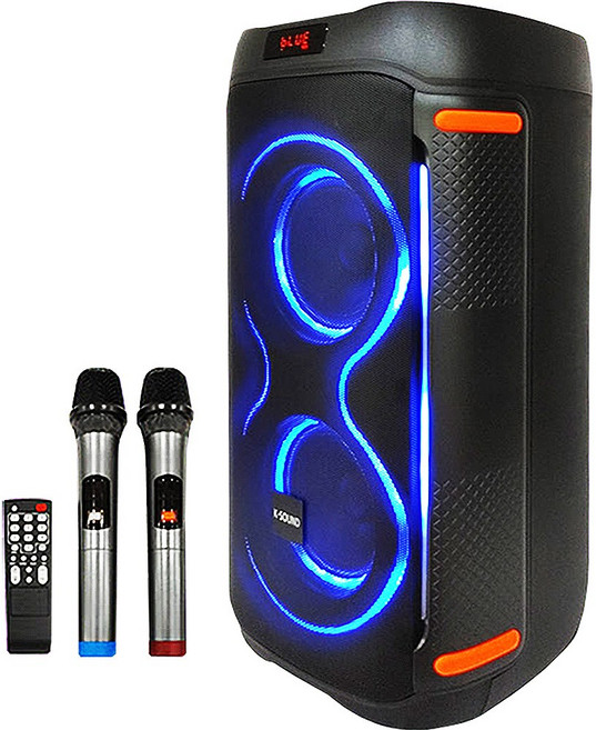 파티박스 블루투스 스피커 240W K-SOUND650(K-650) 국산앰프채용 무선마이크2대 포함 휴대용 충전식 SYSM