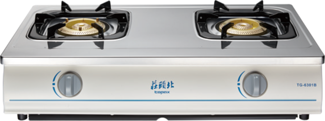 莊頭北 檯爐 雙環銅爐頭 熄火自動切斷 不鏽鋼機體 能源效率第二級, 天然氣, TG-6301B 天然氣