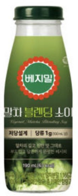 베지밀 말차 블렌딩 소이 저당 두유, 40개, 190ml