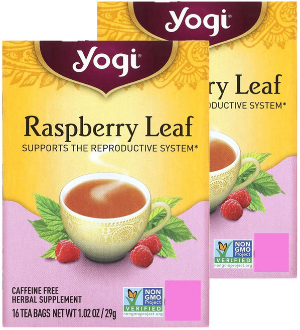 2개 세트Yogi Tea 요기 티 라즈베리 잎 16티백 29g 우먼스 요기차 허브티, 16개입