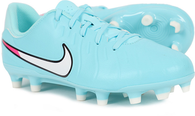 나이키 주니어 축구화 티엠포 Legend 10 ACADEMY FGMG 멀티그라운드용 블루-화이트 핑크 로고