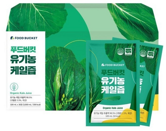 푸드버킷 국산케일100 케일즙 30포 1박스, 100ml