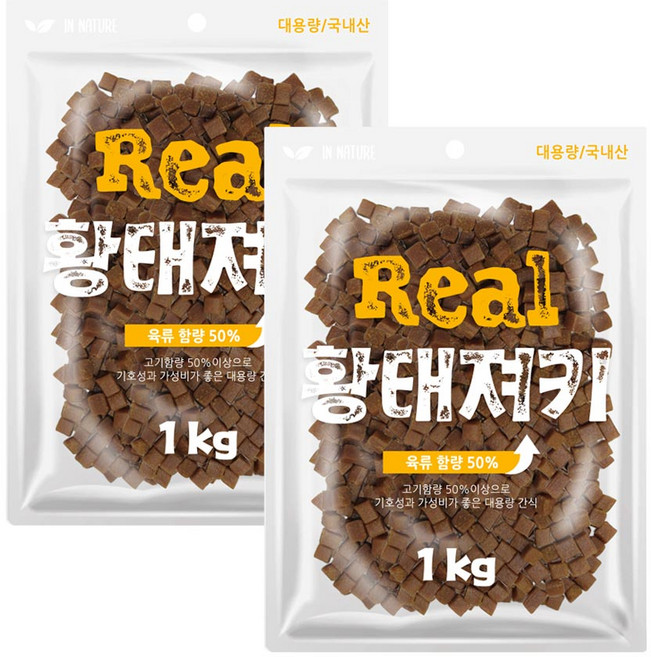 인네이처 리얼 국내산 강아지 간식, 2개, 1kg, 황태져키