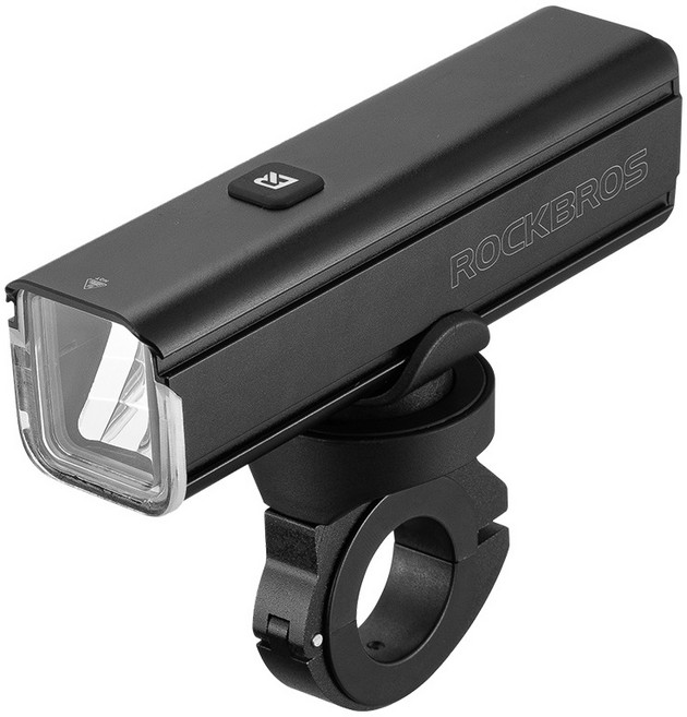 ROCKBROS RHL1000 自行車燈 高亮度USB充電 多模式照明, 黑色, 1個