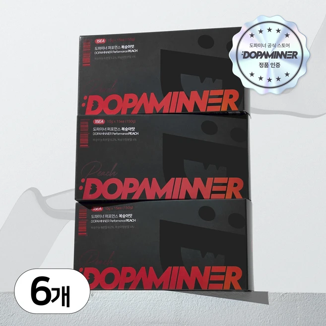 [본사] 도파미너 퍼포먼스 복숭아맛 (운동전 부스터), 6개 - 쿠팡