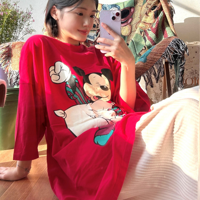 잠옷미키 디즈니정품 반팔 홈웨어 박스핏