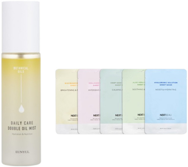 은율 데일리 케어 더블 오일 미스트 기획 세트(미스트 1개 + 마스크팩 5매(랜덤))